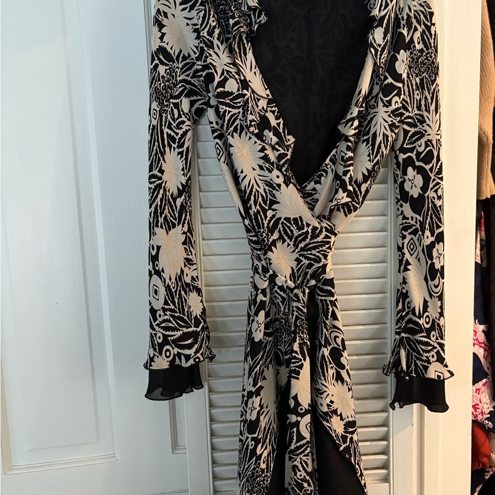 Floral Wrap Dress with Ruffle Details.